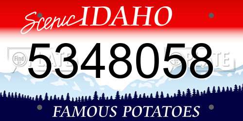 5348058 Idaho License Plate
