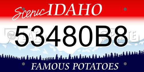 53480B8 Idaho License Plate