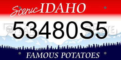 53480S5 Idaho License Plate