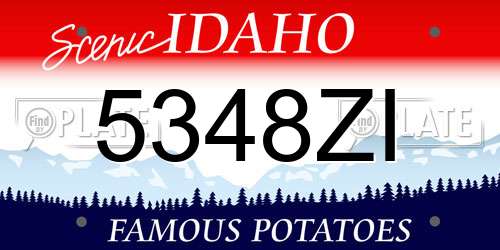 5348ZI Idaho License Plate