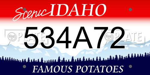 534A72 Idaho License Plate