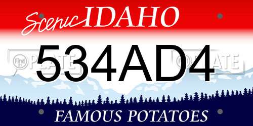 534AD4 Idaho License Plate