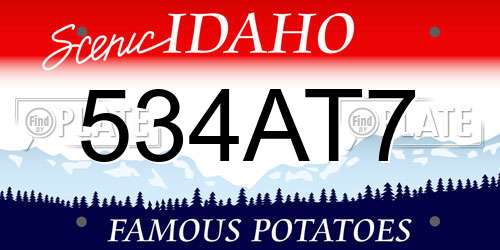 534AT7 Idaho License Plate