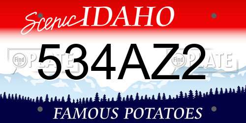 534AZ2 Idaho License Plate