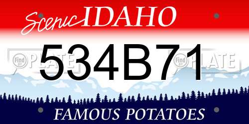 534B71 Idaho License Plate