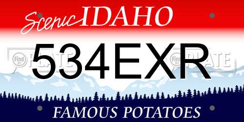 534EXR Idaho License Plate