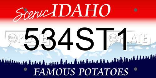 534ST1 Idaho License Plate