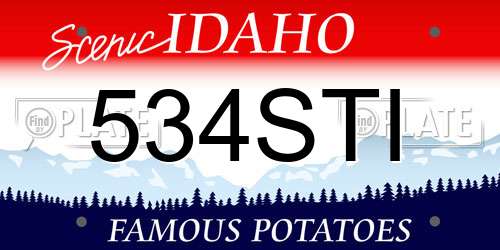 534STI Idaho License Plate