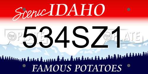 534SZ1 Idaho License Plate