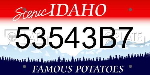 53543B7 Idaho License Plate