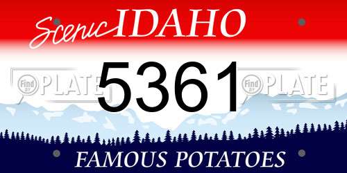 5361 Idaho License Plate