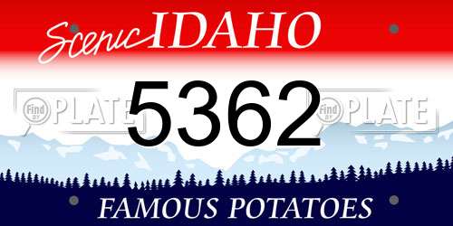 5362 Idaho License Plate