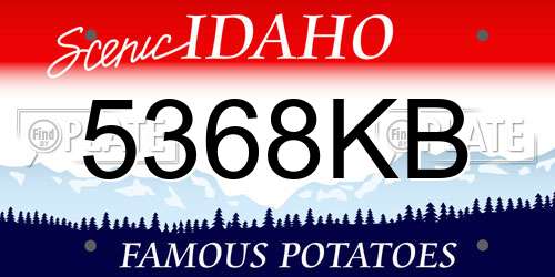 5368KB Idaho License Plate