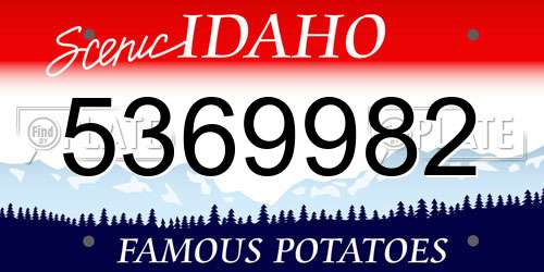 5369982 Idaho License Plate