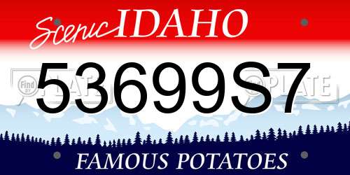 53699S7 Idaho License Plate