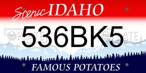536BK5 Idaho License Plate