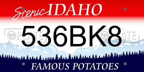 536BK8 Idaho License Plate