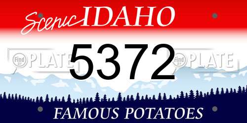 5372 Idaho License Plate