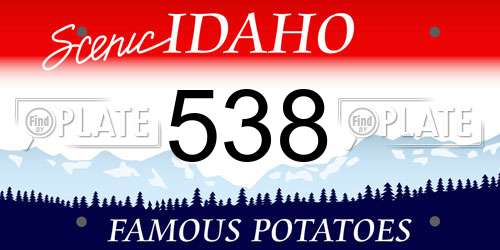 538 Idaho License Plate