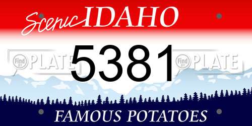 5381 Idaho License Plate