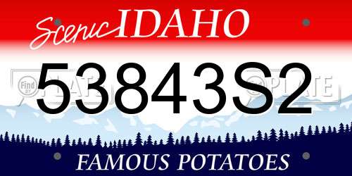 53843S2 Idaho License Plate