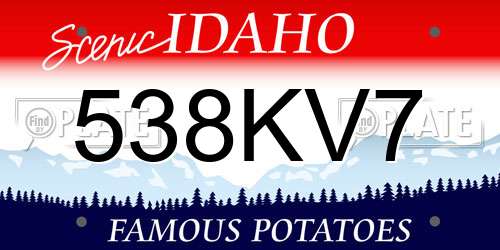 538KV7 Idaho License Plate