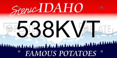 538KVT Idaho License Plate
