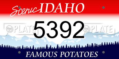 5392 Idaho License Plate