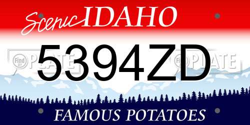 5394ZD Idaho License Plate