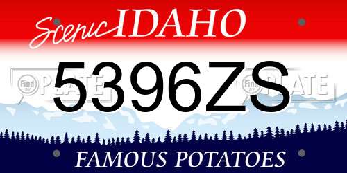 5396ZS Idaho License Plate