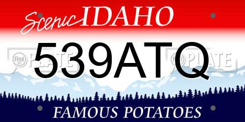 539ATQ Idaho License Plate