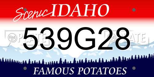 539G28 Idaho License Plate