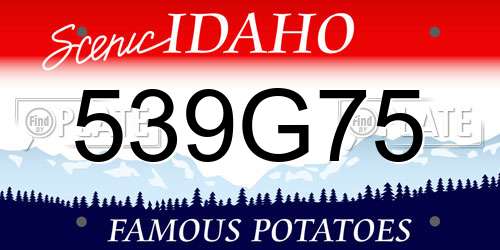 539G75 Idaho License Plate