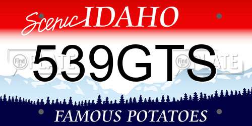 539GTS Idaho License Plate