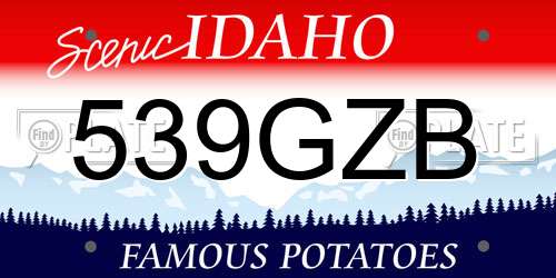 539GZB Idaho License Plate
