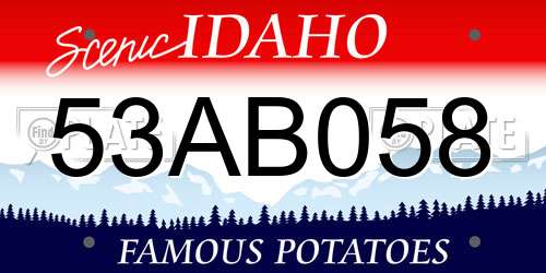 53AB058 Idaho License Plate