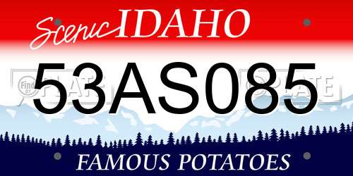 53AS085 Idaho License Plate