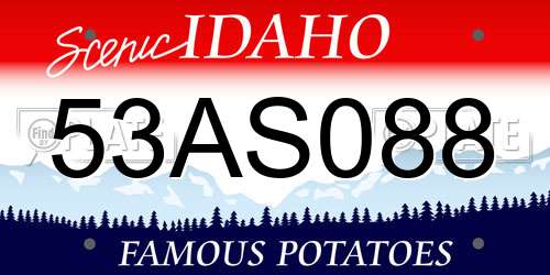 53AS088 Idaho License Plate