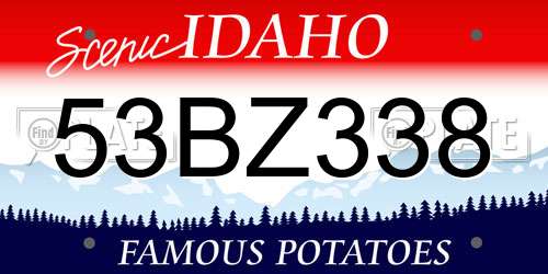 53BZ338 Idaho License Plate