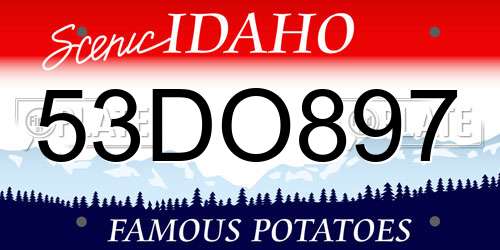 53DO897 Idaho License Plate