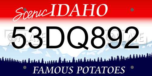 53DQ892 Idaho License Plate