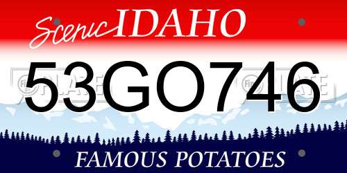 53GO746 Idaho License Plate