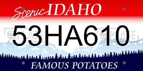 53HA610 Idaho License Plate