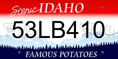 53LB410 Idaho License Plate