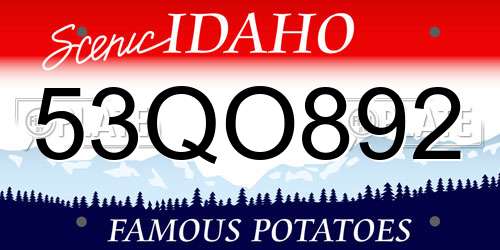 53QO892 Idaho License Plate