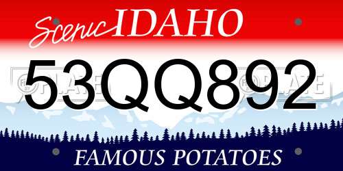 53QQ892 Idaho License Plate