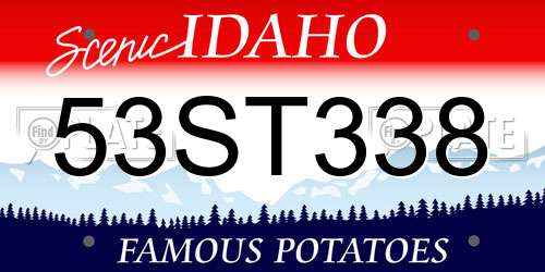 53ST338 Idaho License Plate