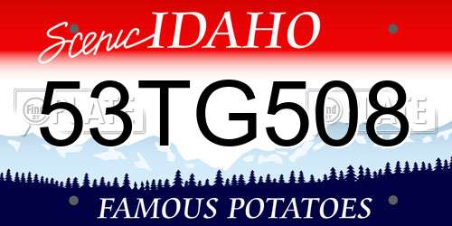 53TG508 Idaho License Plate