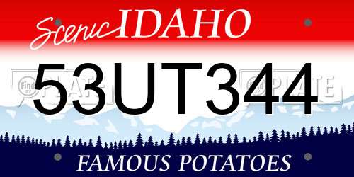 53UT344 Idaho License Plate