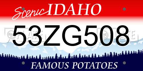 53ZG508 Idaho License Plate